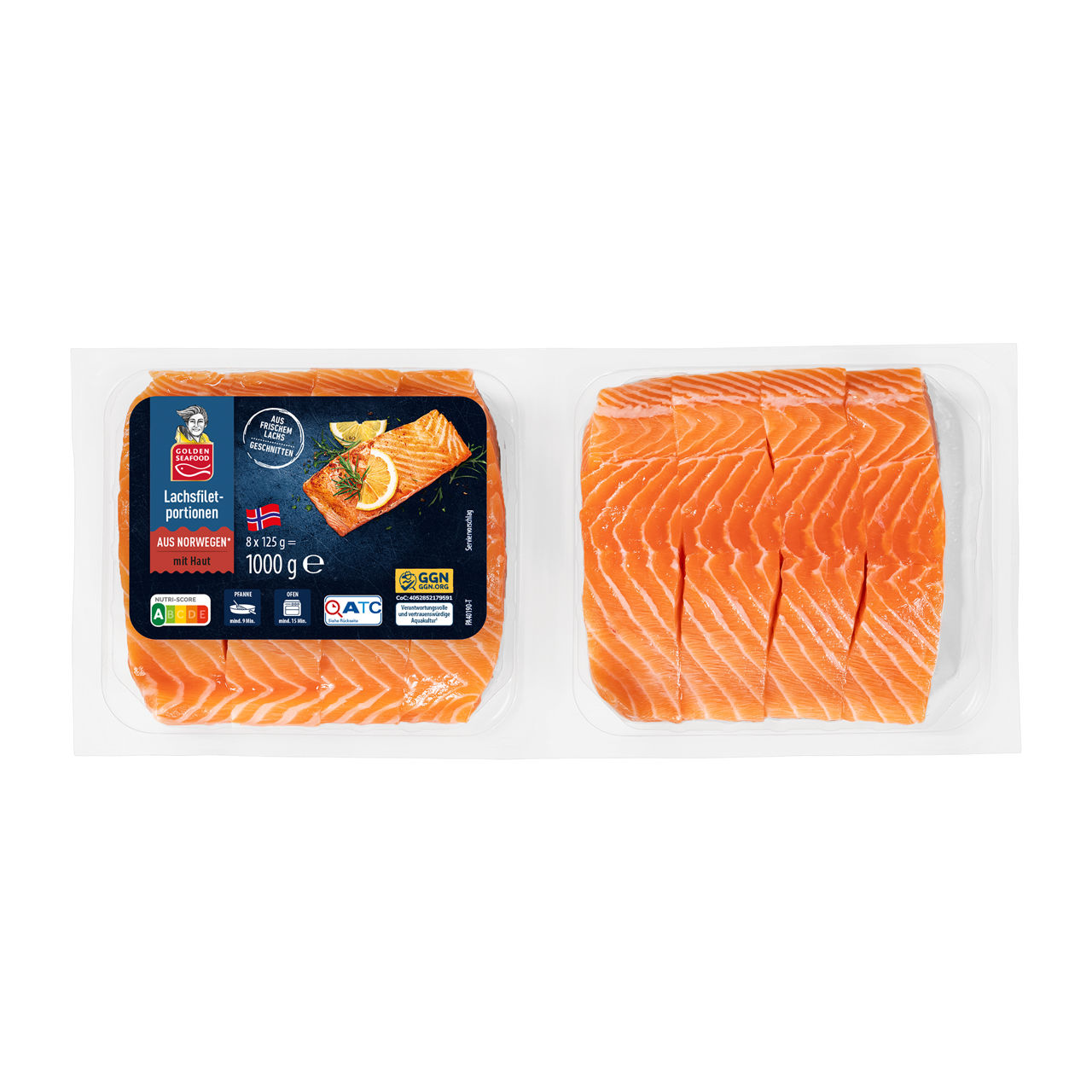Lachsfiletportionen
