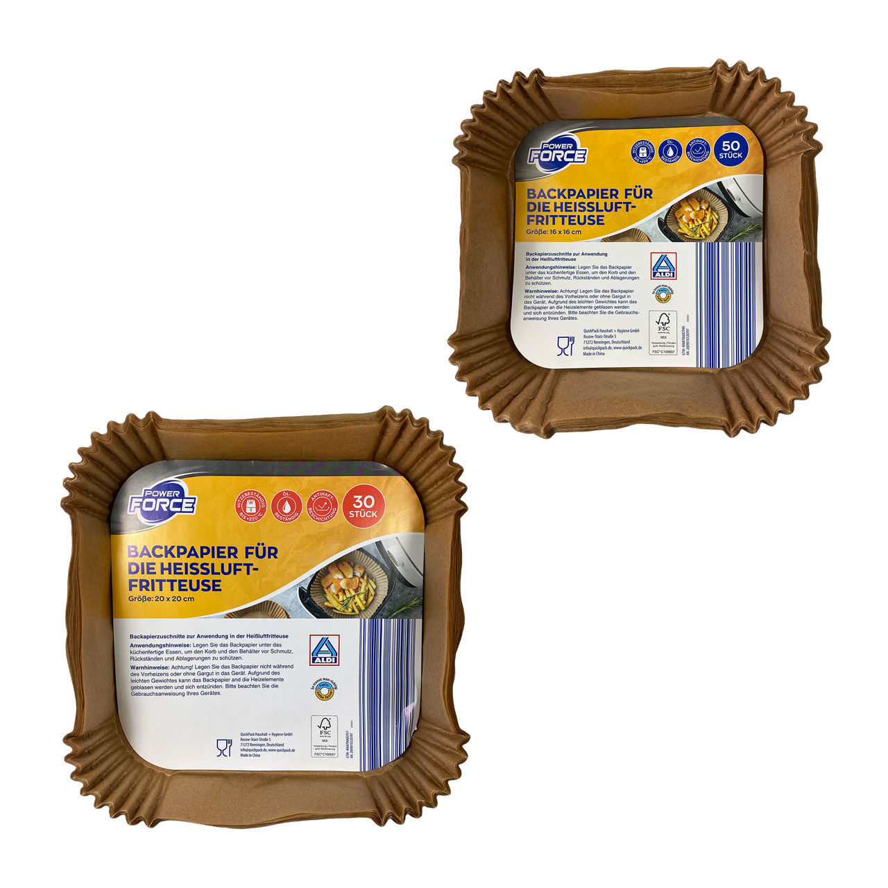 Backpapier für Heißluftfritteuse