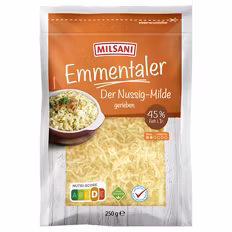Emmentaler , gebrieben 0,25 kg