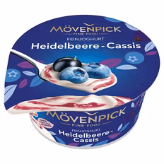 Verfügbar ab 04.09.2026 Kühlung Aktion MÖVENPICK Joghurt , Heidelbeere-Cassis 0,15 kg