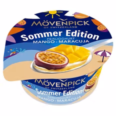 Verfügbar ab 04.09.2026 Aktion Kühlung MÖVENPICK Joghurt , Mango-Passionsfrucht 0,15 kg
