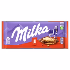 Tafelschokolade , Milka & LU-Kekse 0,09 kg