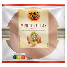 Verfügbar ab 04.09.2026 Aktion TESOROS DEL SUR Mini-Tortillas , Tomate 0,22 kg