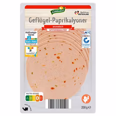 Geflügel-Aufschnitt , Paprikalyoner 0,2 kg