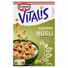 Verfügbar ab 04.09.2026 Aktion DR. OETKER Vitalis , Knusper Müsli Klassisch