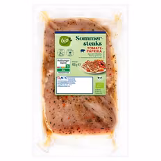 Bio-Schweine Sommersteak mariniert , Tomate-Paprika 0,4 kg