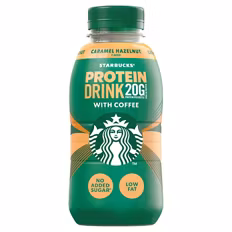 Verfügbar ab 04.09.2026 Kühlung Aktion STARBUCKS Protein Drink , Karamell Haselnuss 0,33 l 1,99€