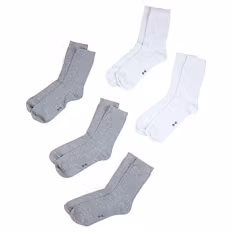 Damen und Herren Socken 5er-Pack, Grau/Weiß, 35/38