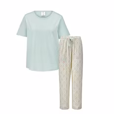Damen Pyjama, Grün, S 36/38