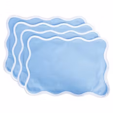 Tischdecke oder Platzsets, Platzset, Weiß/Blau