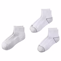 Damen- und Herren-Fitnesssocken, Knöchel, Weiß/Grau, 35/38
