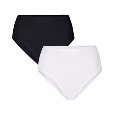 Damen Unterwäsche, Weiß/Schwarz, Hohe Taille, S 36/38