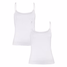 Damen Unterhemd, Weiß, Ärmellos, XS 32/34