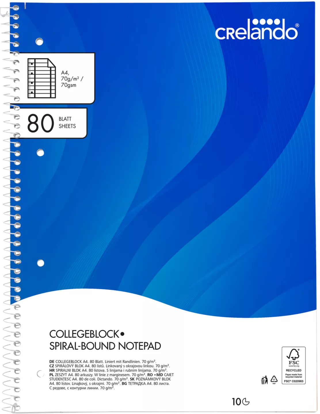 CRELANDO® Collegeblock DIN A4