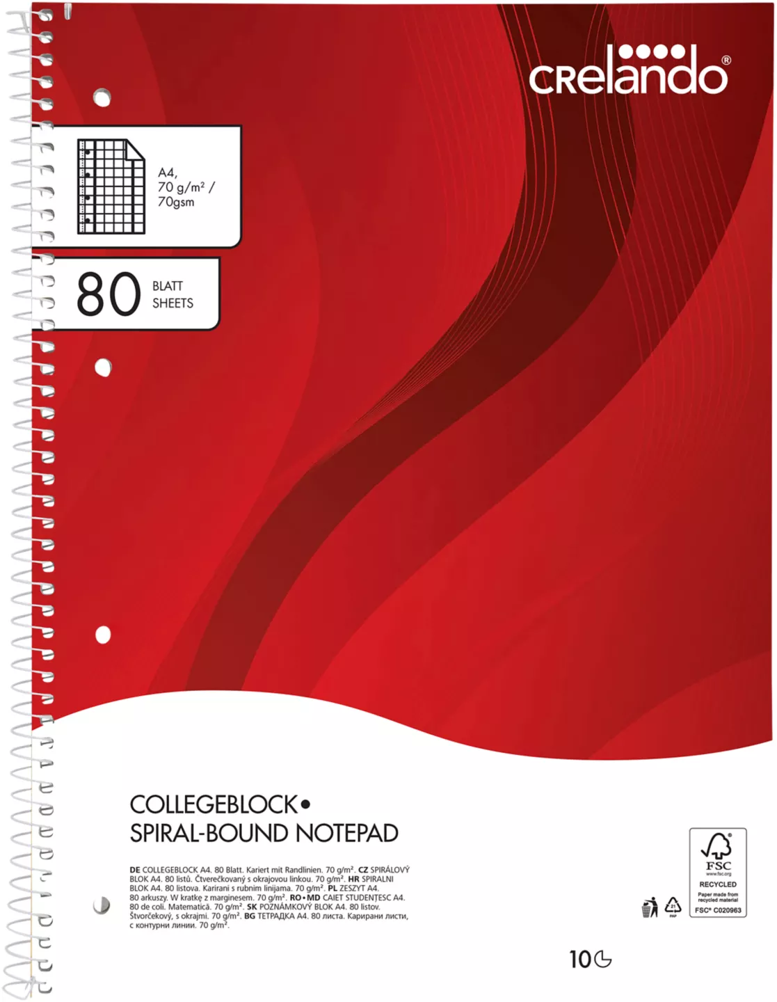 CRELANDO® Collegeblock DIN A4