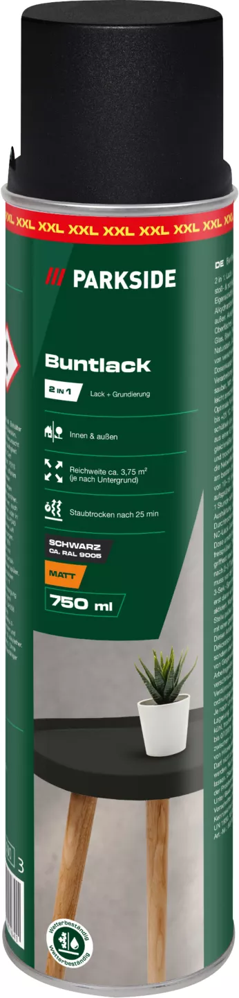 PARKSIDE® Buntlack »schwarz seidenmatt«