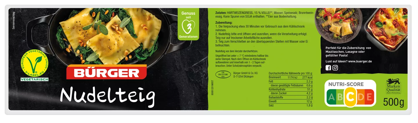 BÜRGER Maultaschenteig