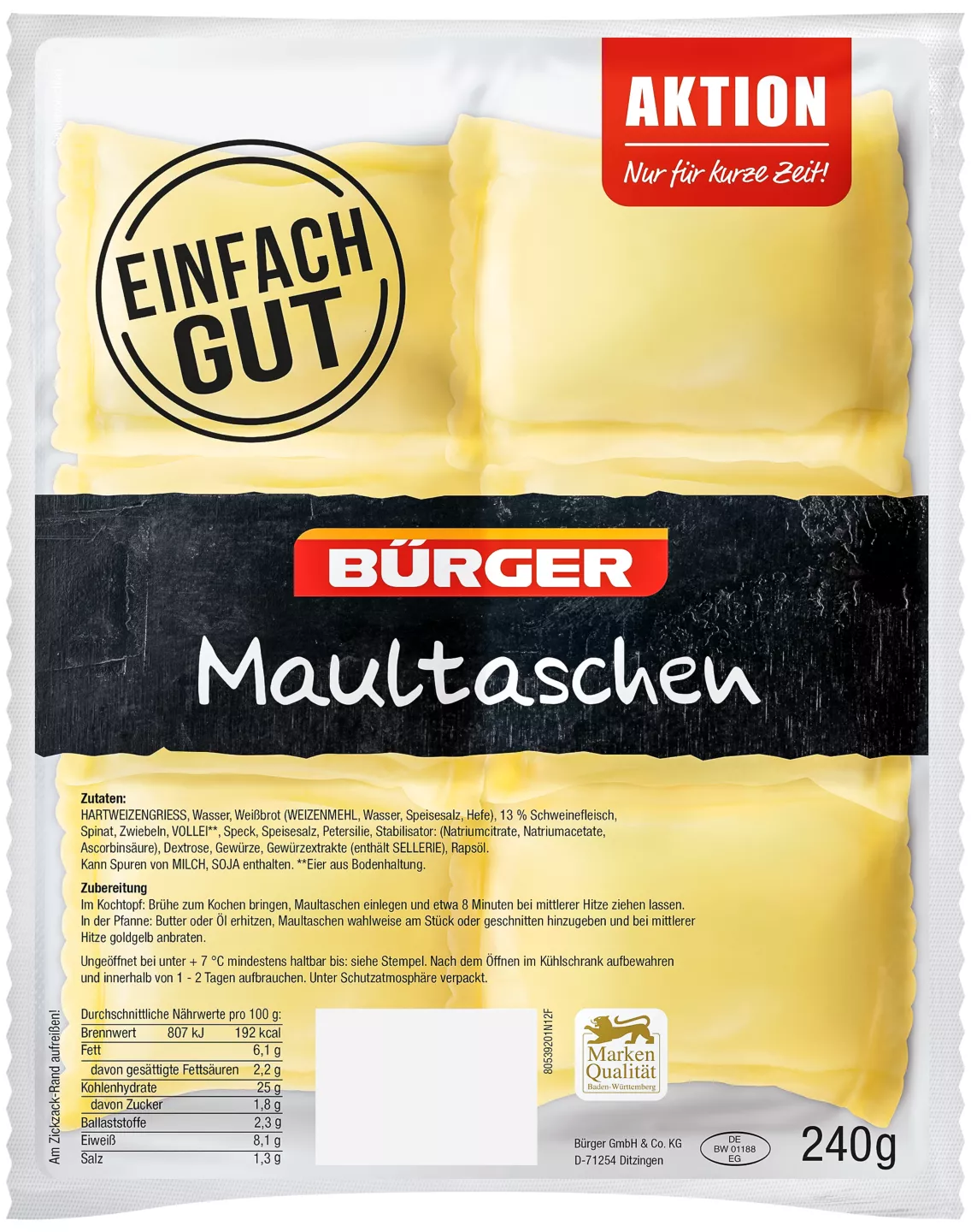 BÜRGER Maultaschen
