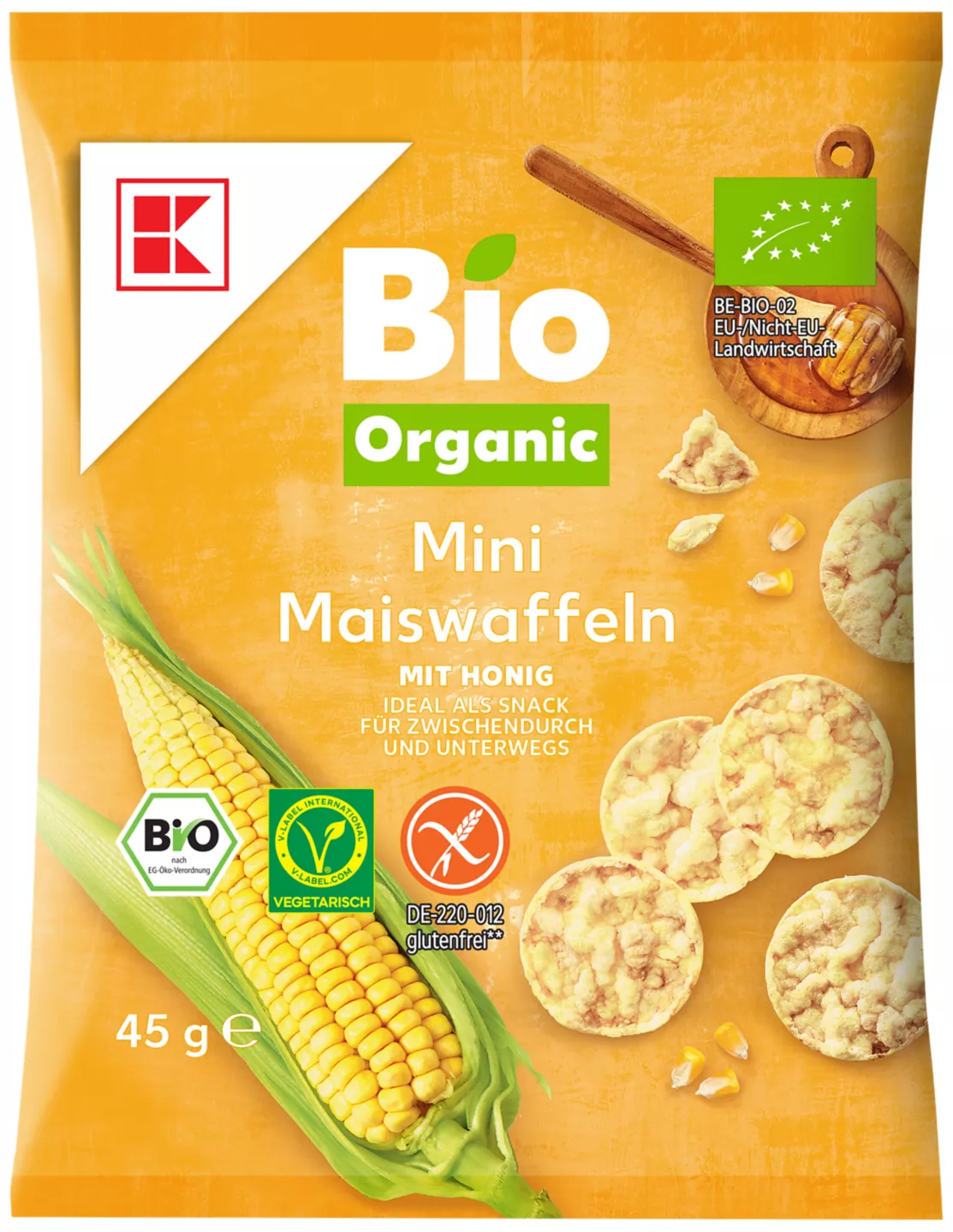 K-BIO ORGANIC Bio-Mini-Mais- oder -Reiswaffeln