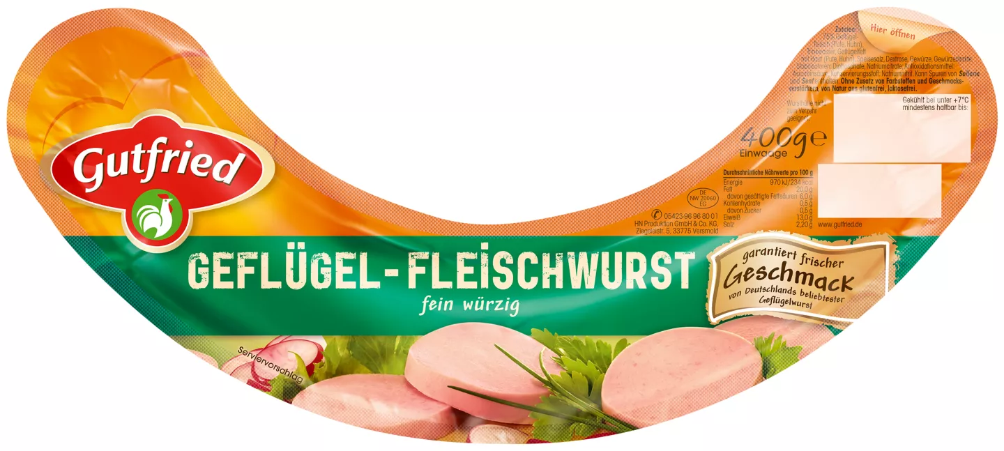 GUTFRIED Geflügel- oder Hähnchen-Fleischwurst
