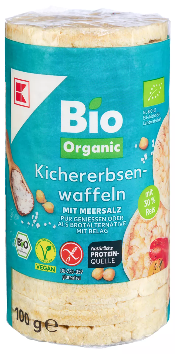 K-BIO ORGANIC Bio-Kichererbsen- oder -Linsenwaffeln