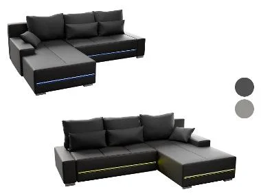 JUSKYS Sofa »Davos«, mit Ottomane und LED-Licht