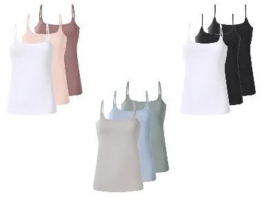 ESMARA® Damen Spaghettiträgerhemden, 3 Stück