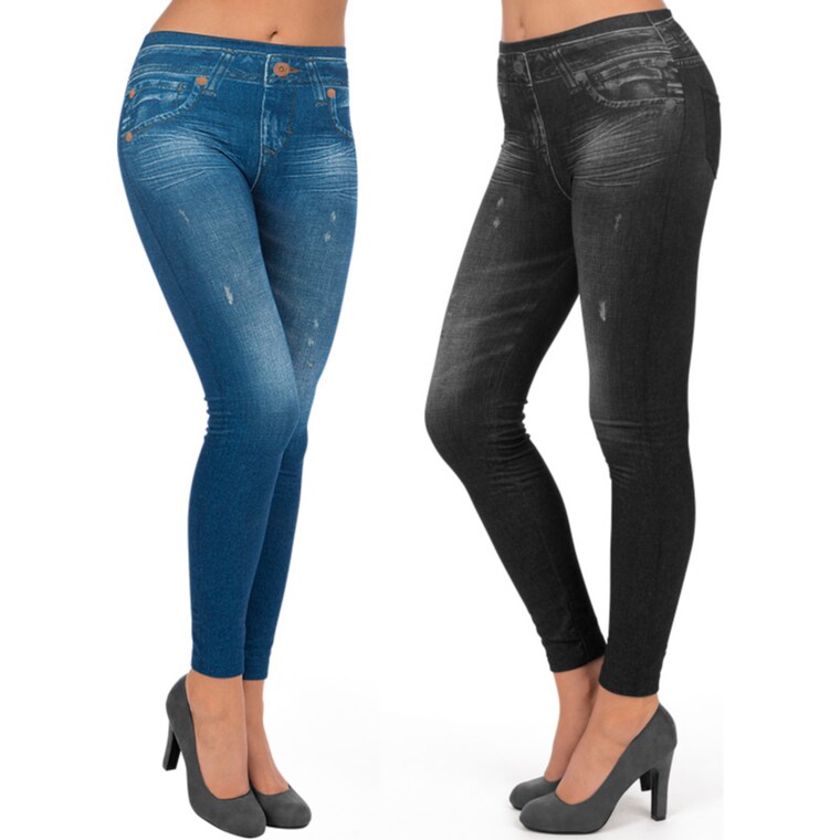 SLIMmaxx Jeans-Leggings 2er-Set schwarz/blau versch. Größen