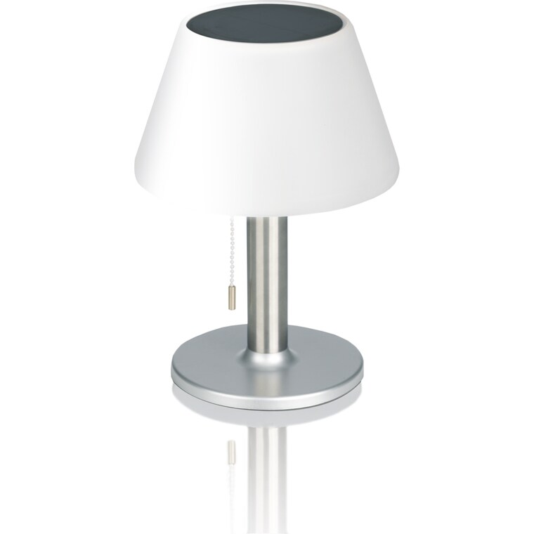 EASYmaxx Solar-Tischleuchte 3,7V Edelstahl/weiß
