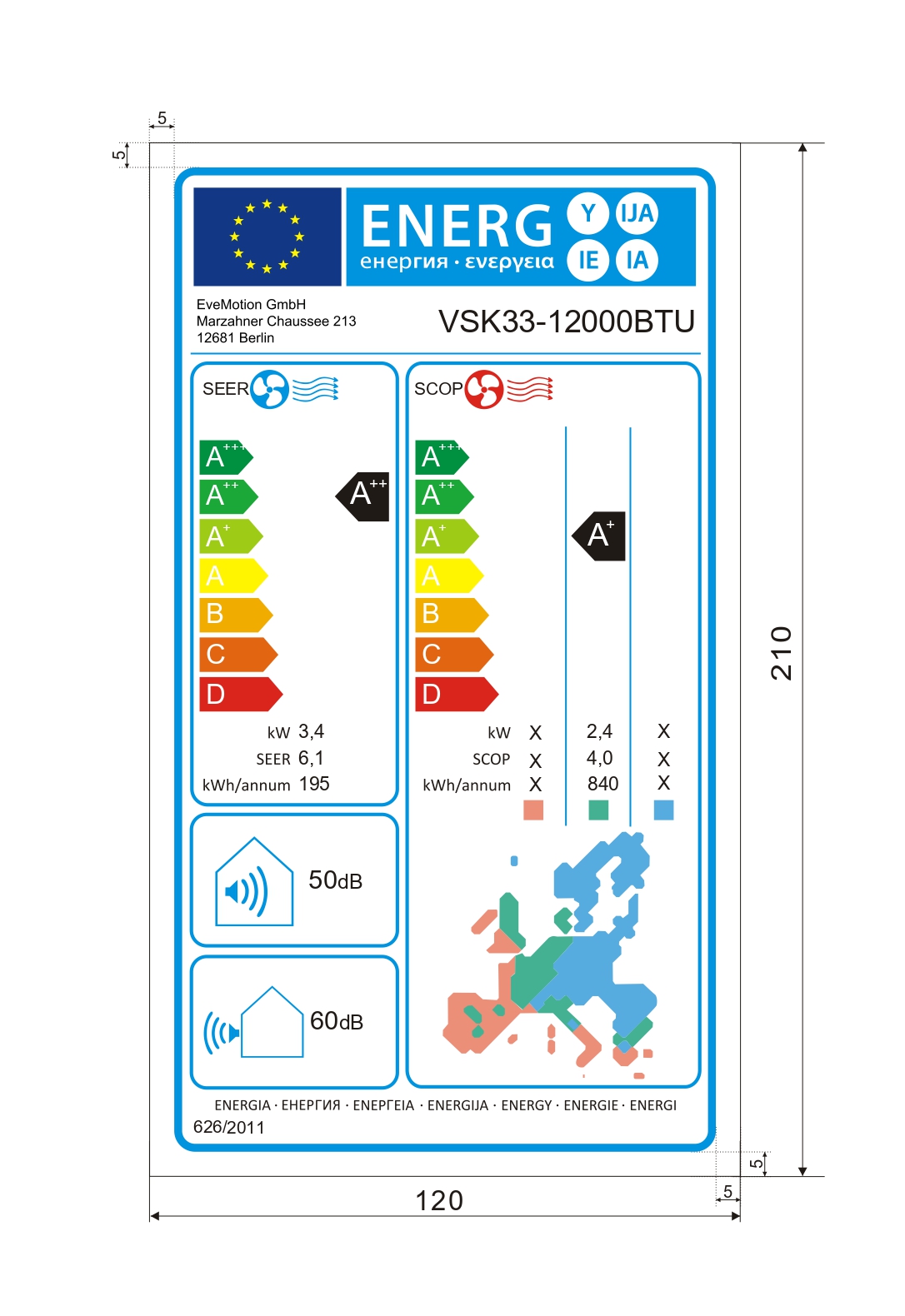 Veska Klimaanlage Set Split inkl. komplettem Montagematerial