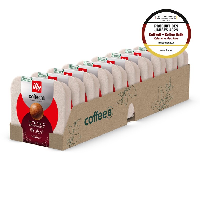 CoffeeB by illy Intenso Espresso 9 Coffee Balls 55g, 10er Pack