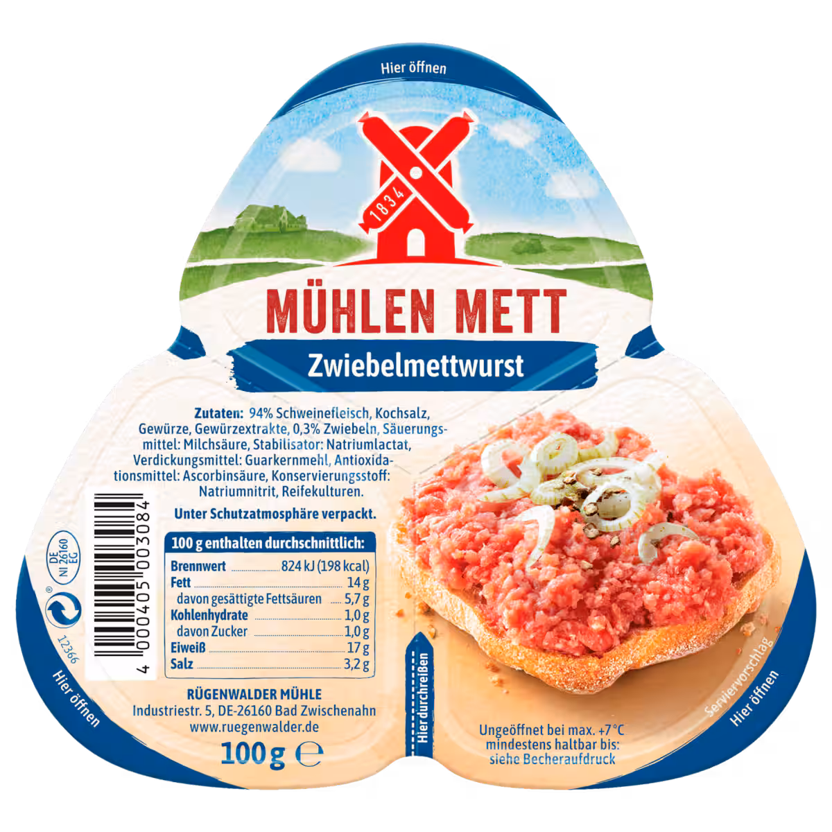 Rügenwalder Mühlen Mett Zwiebelmettwurst