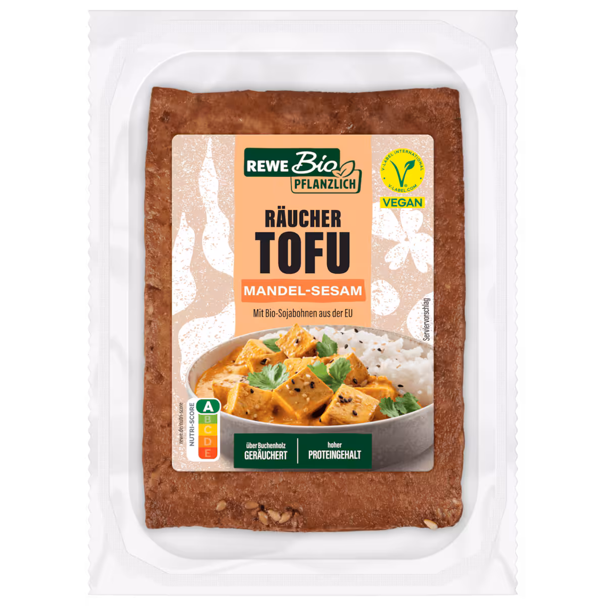 REWE Bio + vegan Räuchertofu Mandel-Sesam