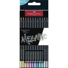 Faber-Castell - 12er Set Black Edition Buntstift, metallic