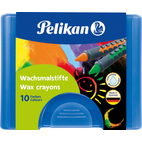 Pelikan - Wachsmalstifte 665/10 mit Schiebehülse, 10 Stück