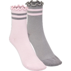 IDEENWELT - Damen-Ripp-Socken grau/rosa Gr. 35/38