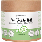 puremetics - 3in1 Dusch-Fluff Limette mit Meersalzpeeling